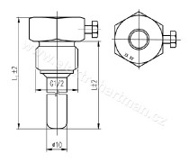 jímka termostatová TH 160.2 délka 324mm_obr2