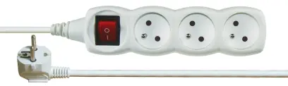 prodlužka 3-zásuvka/3m s vypínačem bílá P1313 PVC 3x1