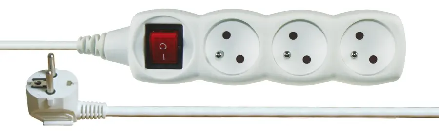 prodlužka 3-zásuvka/3m s vypínačem bílá P1313 PVC 3x1