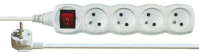 prodlužka 4-zásuvka/5m s vypínačem bílá P1415 PVC 3x1