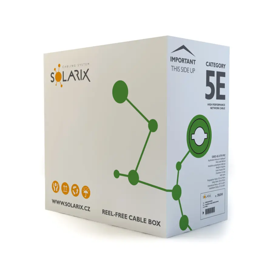kabel UTP CAT5E PVC Solarix SXKD-5E-UTP-PVC, balení 305m /27655141/