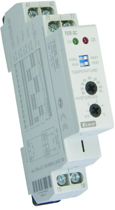 termostat TER-3C ELKO rozmezí +30 až +70°C