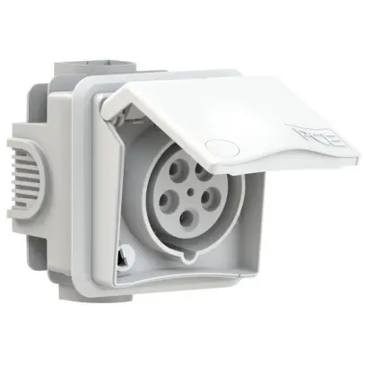 zásuvka pod omítku PCE 885-6V 16A 5pól IP44, bílá