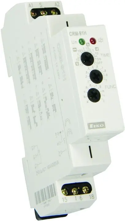 relé časové multifunkční CRM-91H/230V výstup 1x16A, 10 funkcí