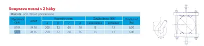 souprava nosná s 2 háky 250            5105   /25-0123/