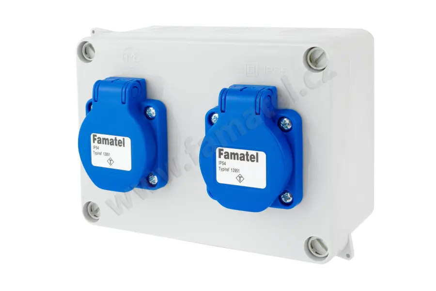 krabice 3064 IP44 2x zás. 230V/16A/3p
