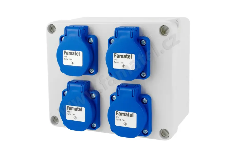 krabice 3065 IP44 4x zás. 230V/16A/3p