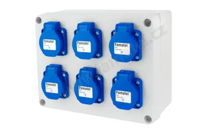 krabice 3066 IP44 6x zás. 230V/16A/3p