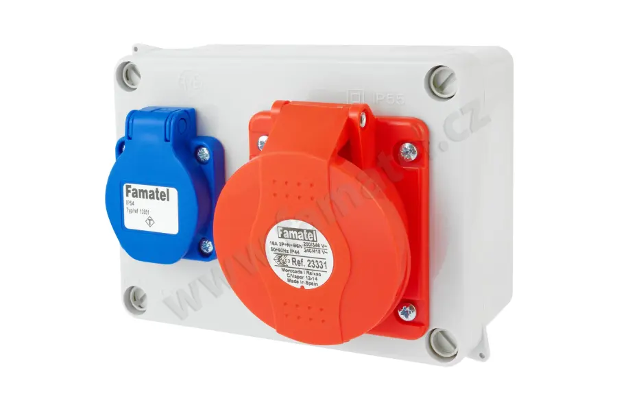 krabice 3067 IP44 1x 230V, 1x400V/16A/5