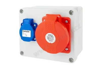 krabice 3068 IP44 1x 230V, 1x400V/32A/5