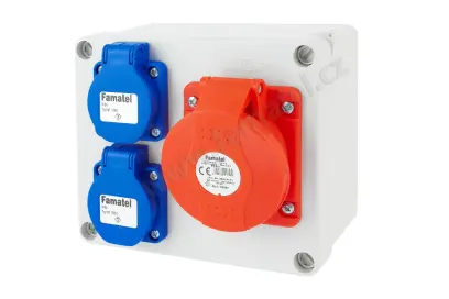 krabice 3069 IP44 2x 230V, 1x400V/16A/5