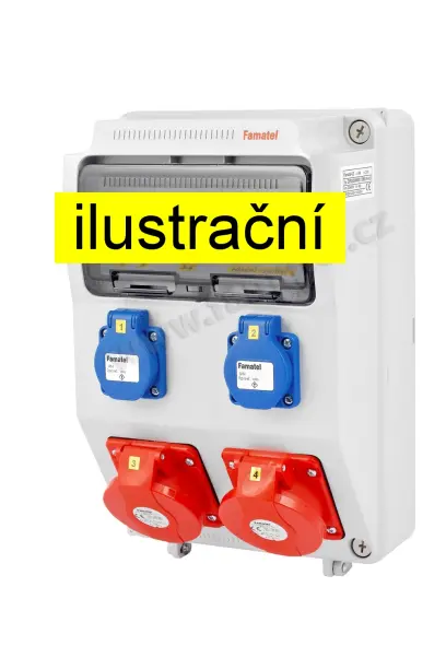 skříň zásuvková V425  2x230V 2x32/5 jistič+chránič