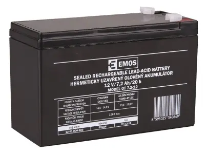 akumulátor 12V/7,2Ah,faston 4,7 mm GT12-7,2 B9654