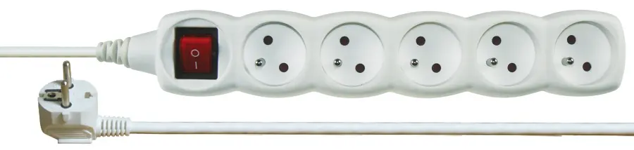 prodlužka 5-zásuvka/5m s vypínačem bílá P1515 PVC 3x1