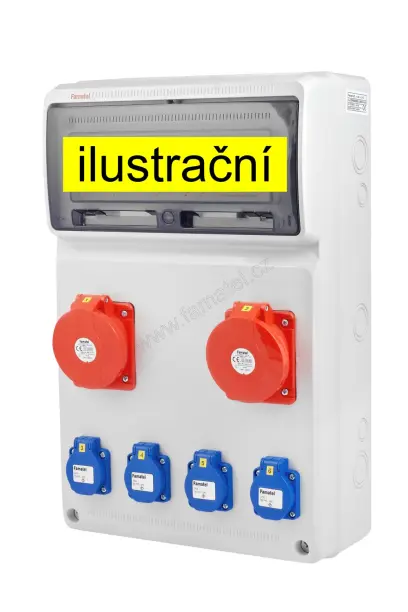 skříň zásuvková V640 4x230V, 2x16A/5p  jištěná s chráničem