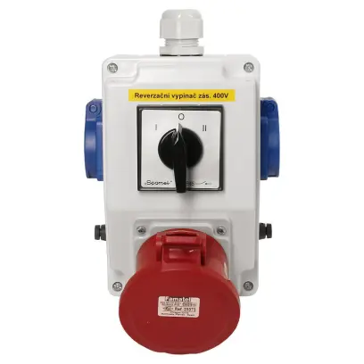 krabice zásuvková se spínačem L-0-P SB325 IP44  1x400V/32A/5, 2x230V/16A