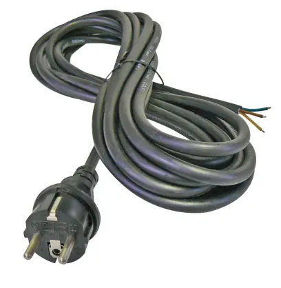 kabel flex 3x1,5/5m H05RR-F černá vidlice přímá S03250 *SY11