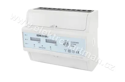 elektroměr modulový EDIN 372M, 100A, 7mod. mechanický 3fáz. 2tarif, podružný