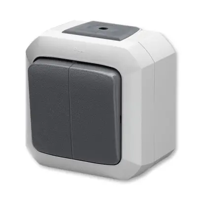 tlačítko dvojité 1/0+1/0 VARIANT IP54 šedé 3559N-C87510 S
