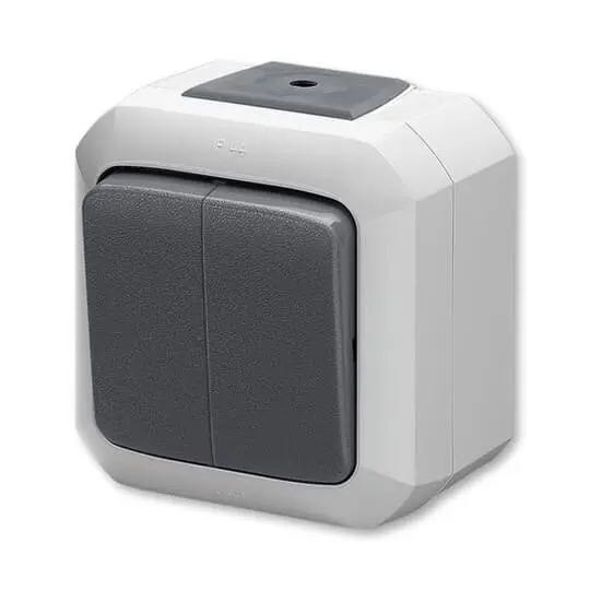tlačítko dvojité 1/0+1/0 VARIANT IP54 šedé 3559N-C87510 S