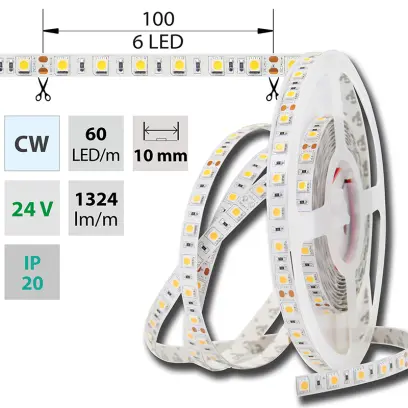pásek LED ML-126.599.60.2 IP20 60LED/m studená bílá SMD5050 10mm