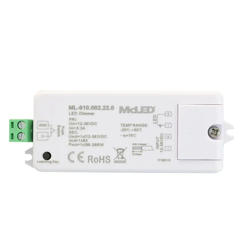 přijímač RF- řízení jasu, 1 kanál 8A, 12-36V ML-910.002.22.0