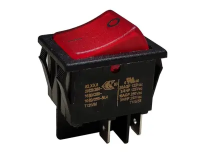 spínač kolébkový I4713 2xON-OFF 16A/250V červený