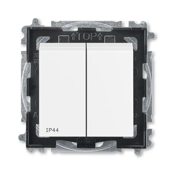přepínač sériový, řazení 5, IP44; bílá/bílá, design LEVIT