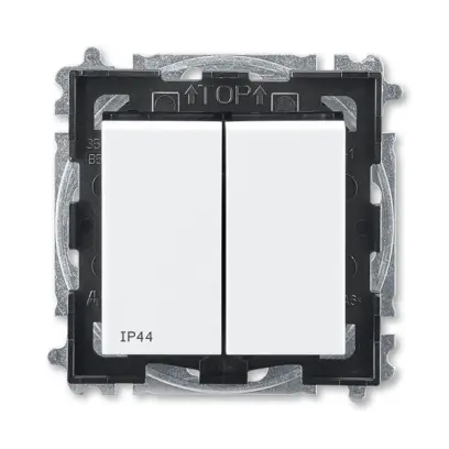 přepínač sériový, řazení 5, IP44; bílá/kouřová černá, design LEVIT