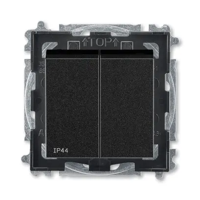 přepínač sériový, řazení 5, IP44; onyx/kouřová černá, design LEVIT M