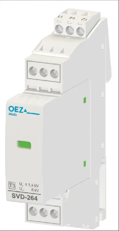 svodič přepětí typ 3, In 5 kA, Uoc 6 kV, Uc AC 264 V SVD-264-1N-MZS /OEZ:46245/