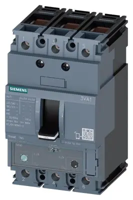Jistič 3VA11, In 125 A, Icu 25 kA / 415 V, nadpr.spoušť TM240, Ir 88 ÷ 125 A, Ii (5 ÷ 10)x In, 3pól, třm.svorky 3VA1112-3EF36-0AA0A11, In 100 A, Icu 25 kA / 415
