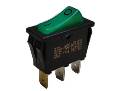 spínač kolébkový I4615 ON-OFF 16A/250V zelený