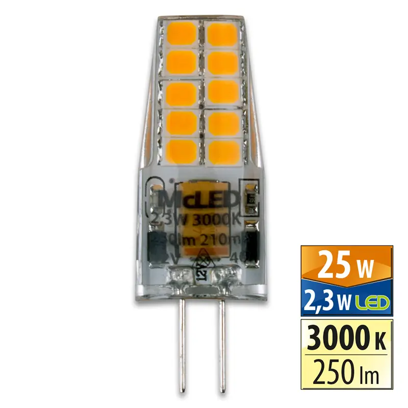 žárovka LED G4, 2,3W, 3000K, CRI 80, 250 lm, 300° /ML-325.003.92.0/
