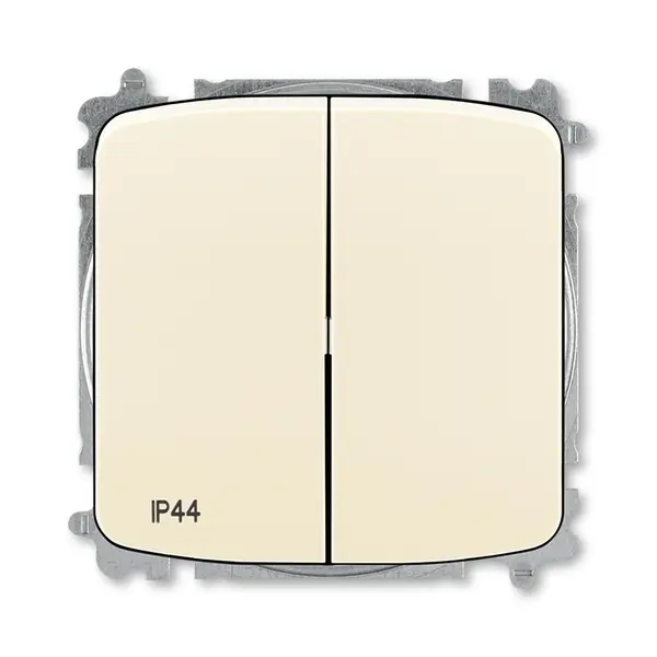 přepínač sériový, s krytem, řazení 5, IP44, bezšroubové svorky; slonová kost, design TANGO