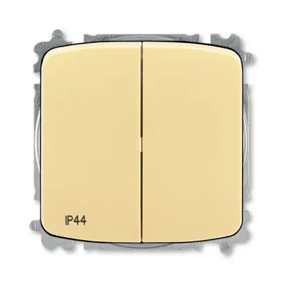 přepínač sériový, s krytem, řazení 5, IP44, bezšroubové svorky; béžová, design TANGO
