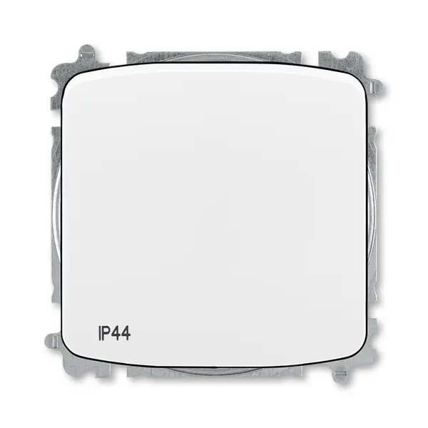 přepínač střídavý, s krytem, řazení 6, IP44, bezšroubové svorky; bílá, design TANGO
