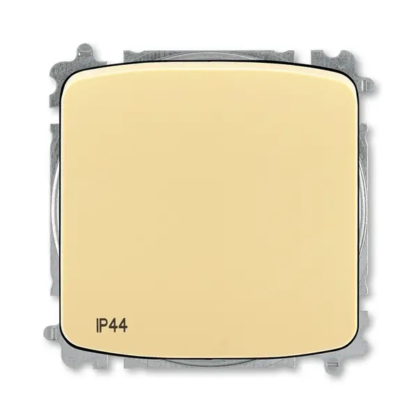 přepínač střídavý, s krytem, řazení 6, IP44, bezšroubové svorky; béžová, design TANGO