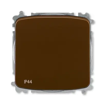 přepínač střídavý, s krytem, řazení 6, IP44, bezšroubové svorky; hnědá, design TANGO