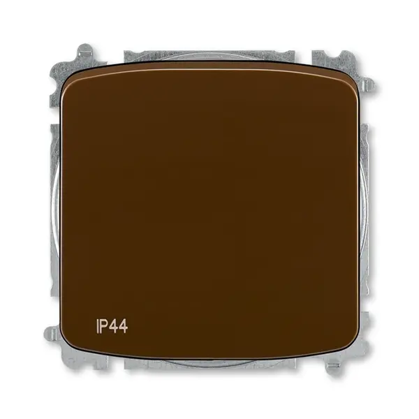 přepínač střídavý, s krytem, řazení 6, IP44, bezšroubové svorky; hnědá, design TANGO