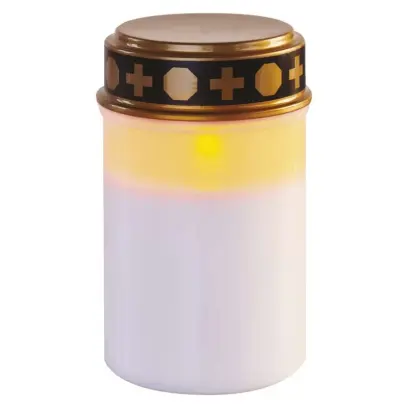 svíčka LED hřbitovní, 12,5 cm, 2x C, venkovní i vnitřní, vintage, časovač EMOS DCCV21