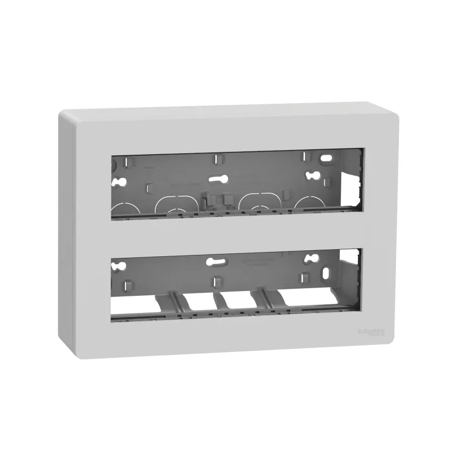 jednotka centrální 2x8 modulů povrchová, Aluminium Unica System+ NU121830