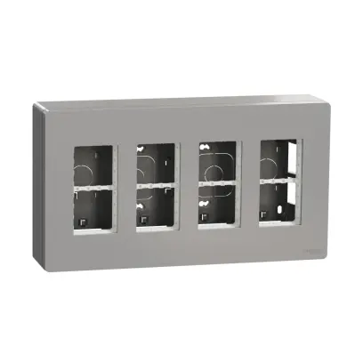 jednotka centrální 4x4 moduly vertikální povrchová, Aluminium Unica System+ NU124430