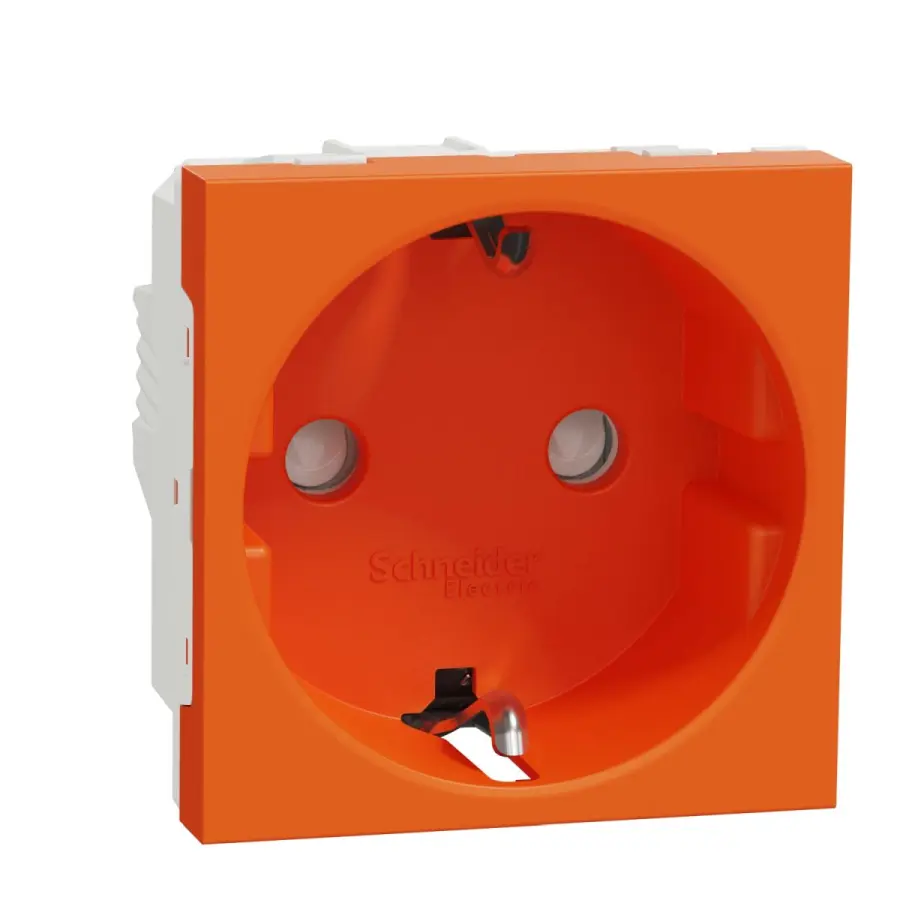 zásuvka SCHUKO 2P+E 250V/16A, clonky, šroubová, Oranžová Unica NU303761