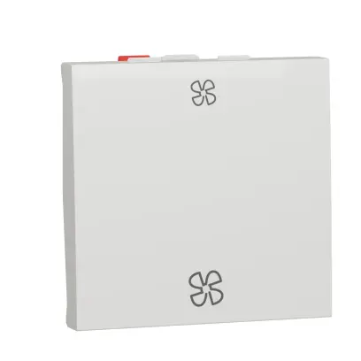 přepínač střídavý pro ventilátor, Bílý Antibakteriální Unica NU320320VMC