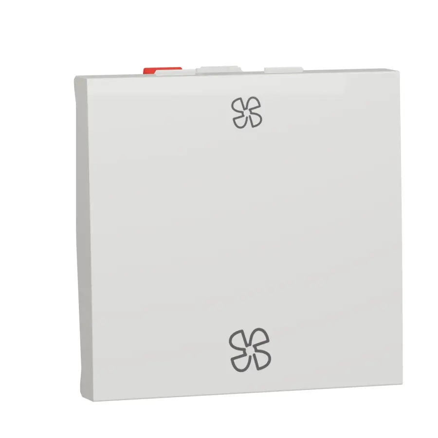 přepínač střídavý pro ventilátor, Bílý Antibakteriální Unica NU320320VMC