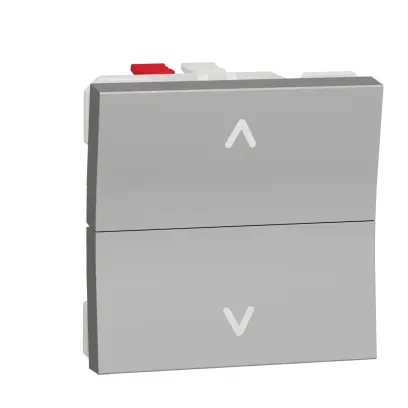 ovládač žaluziový tlačítkový 6A, 2M, Aluminium Unica NU320730
