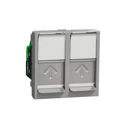 zásuvka datová 2xRJ45 Kat.5e UTP, 2M, Aluminium Unica NU342030