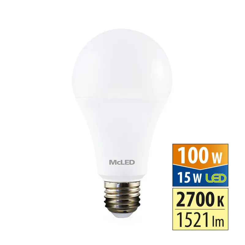 žárovka LED E27, 15W, 2700K, CRI 80, 1521lm, 200° /ML-321.100.87.0/ náhrada 100W