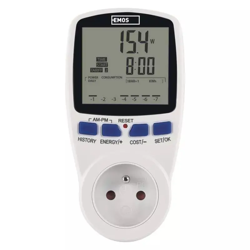 měřič spotřeby energie Emos P5805 Wattmetr, rozsah měření 2W–3680W